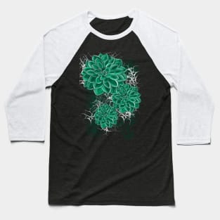 teal flowers Baseball T-Shirt